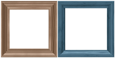 wooden frame isolated on white, set