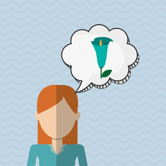 Flower concept. Woman icon. Colorfiul illustration