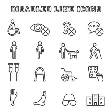 disabled line icons