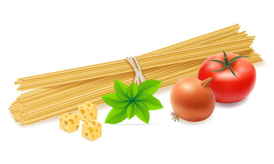 pasta with vegetables vector illustration