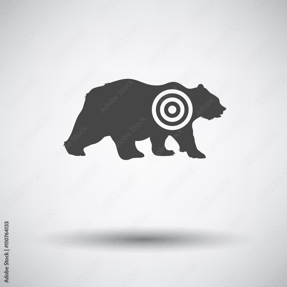 Wall mural bear silhouette with target icon