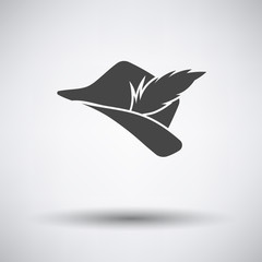 Obraz premium Hunter hat with feather icon