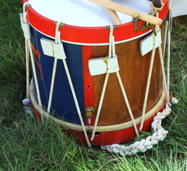 Fototapeta na wymiar Retro civil war drum displayed outside.