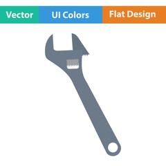 Flat design icon of adjustable wrench