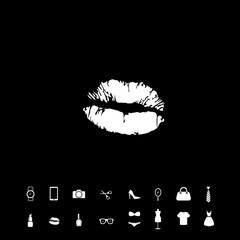 Print of red lips fashion set