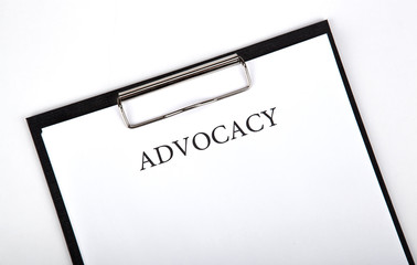 document with the title of advocacy