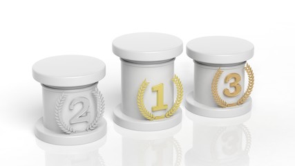 3d rendering of Winners podium