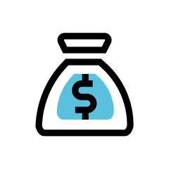 Money bag line icon.
