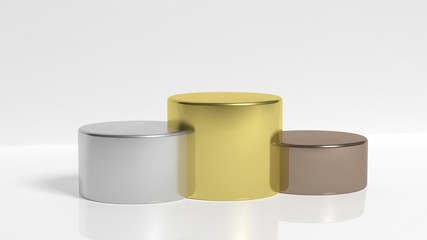 3d rendering of Winners podium