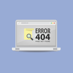 404 Error page not found on laptop screen