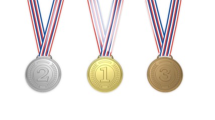 Golden,silver and bronze medals