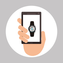 Wearable technology design. wireless icon. Flat illustration 