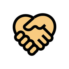 Hand shake line icon.