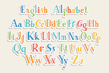 Hand cut vector alphabet