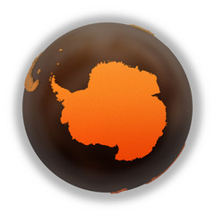 Antarctica on chocolate Earth