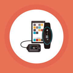 Wearable technology design. wireless icon. Flat illustration 