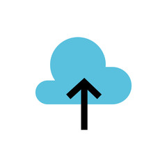 Upload information line icon.