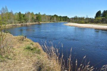 River landscape in early spring.