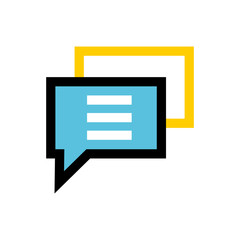 Online consulting, speech bubble line icon.