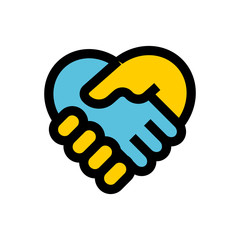 Hand shake line icon.