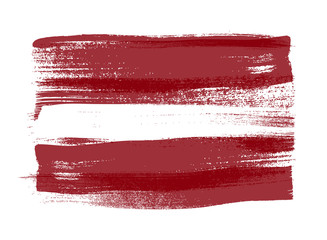 Latvia colorful brush strokes painted flag. - obrazy, fototapety, plakaty