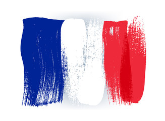 Obraz premium France colorful brush strokes painted flag.