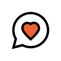 Talking balloon, heart, valentine's day, love line icon.