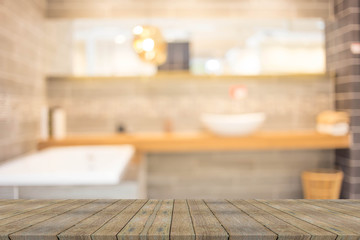 Abstract blur bathroom interior for background