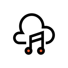 Cloud music line icon.
