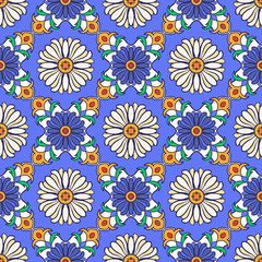 Vector seamless texture. Beautiful colored pattern for design and fashion with decorative elements