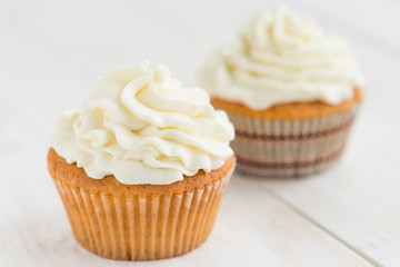 cupcakes close-up, shallow depth of field