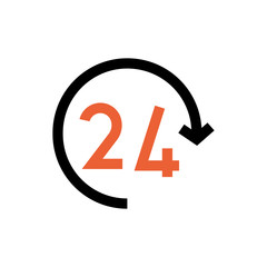 All day, twenty four hours line icon.