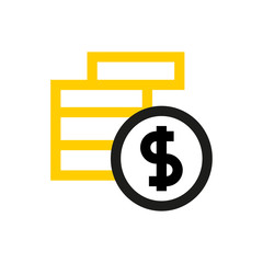 Coins line icon.