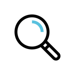 Magnifying glass, search line icon.
