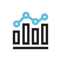 Keyword ranking line icon.