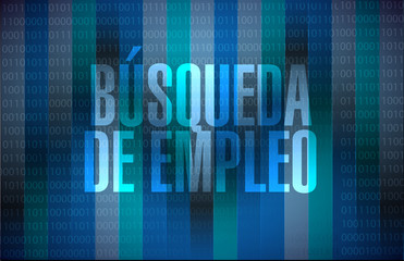 job search binary background sign in Spanish