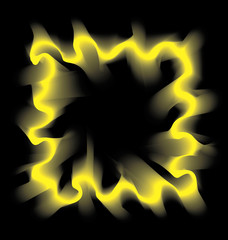 Yellow smoke frame on black background