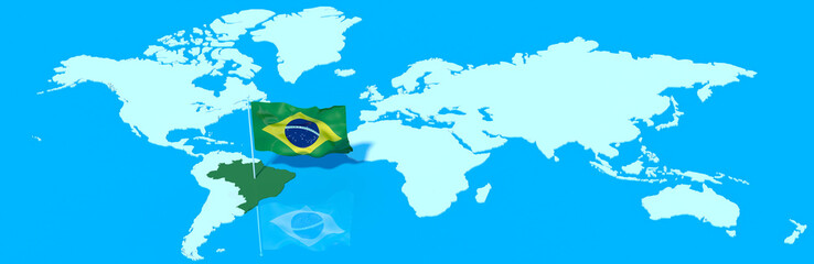 Terra 3D con bandiera Brasile