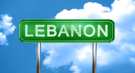 lebanon vintage green road sign with highlights