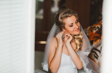 Morning brilliant blonde bride dress try on ore