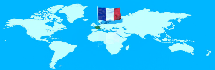 Terra 3D con bandiera Francia