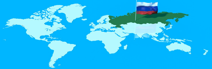 Terra 3D con bandiera Russia
