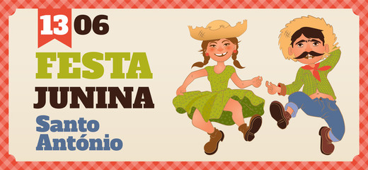 Festa Junina illustration - traditional Brazil June festival party. Vector illustration.