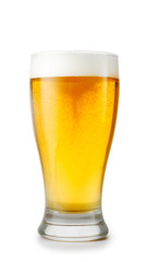 Glass of beer isolated on white background
