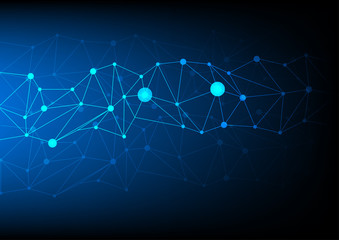 dark blue polygon technology background