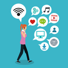 Social media design. gadget icon. Multimedia illustration, editable vector