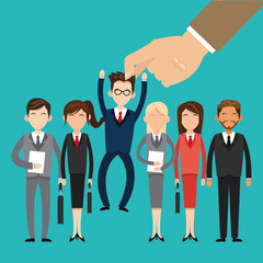 Human resources design. People icon. Colorful illustration