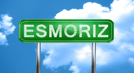 Esmoriz vintage green road sign with highlights