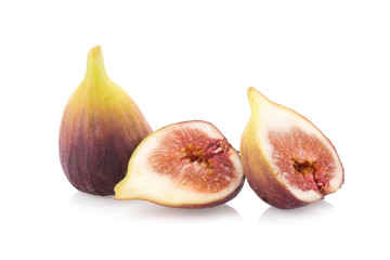 Ripe figs on a white background