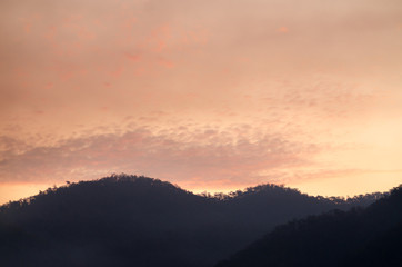 Fototapeta na wymiar sunset of mountain in North Thailand